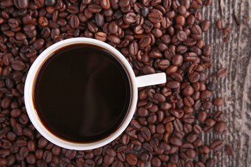 coffee cup and coffee bean