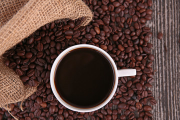 coffee cup and coffee bean