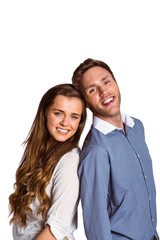 Portrait of happy young couple