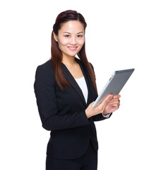 Businesswoman use tablet