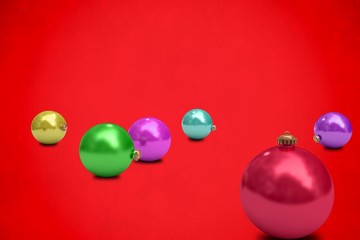 Digitally generated colourful christmas baubles