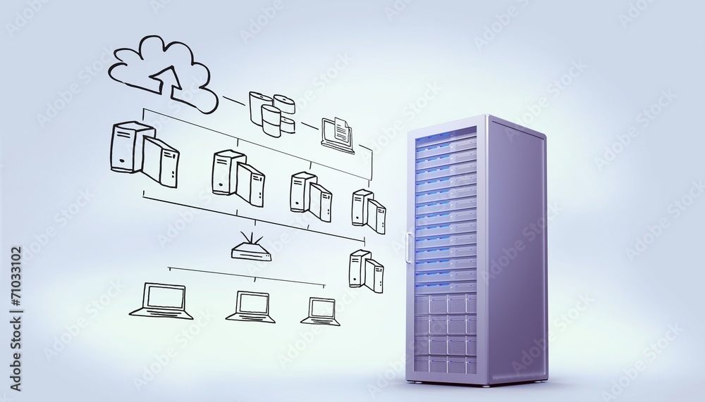 Poster Composite image of cloud computing doodle