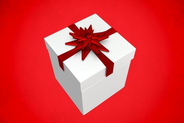 Composite image of white and red gift box