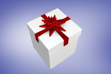 Composite image of white and red gift box