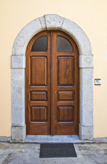 Wooden door. Viggianello. Basilicata. Italy.