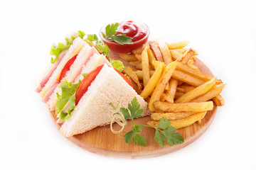 sandwich and french fries