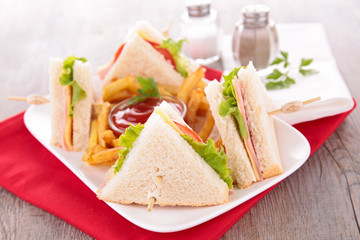 sandwich and french fries