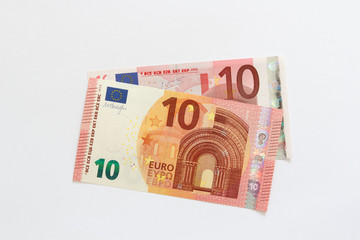 Alter und neuer Zehn Euro Geldschein aufgefächert