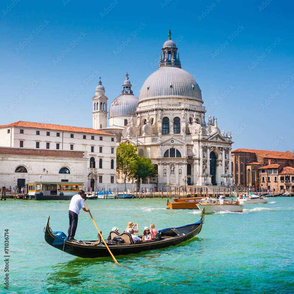 Wall mural Gondola on Canal Grande with Santa Maria della Salute, Venice