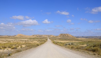 Road in desert - Bardenas Reales - Spain