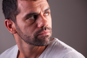 young man looking scared