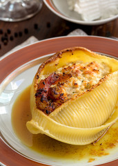 Conchiglioni Pasta Filled With ricotta and prawns