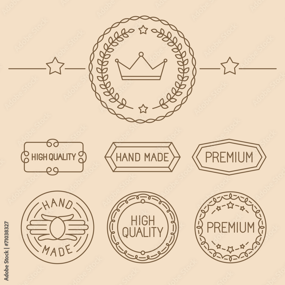 Poster vector set of line badges and logos