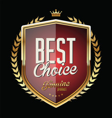 Golden shield with laurel wreath