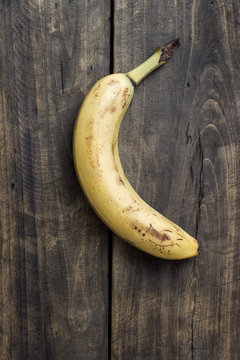 Banana on wooden background