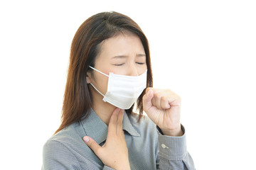 風邪に罹患した女性