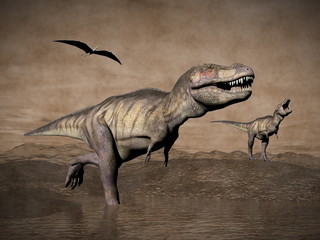 Tyrannosaurus dinosaurs - 3D render © Elenarts