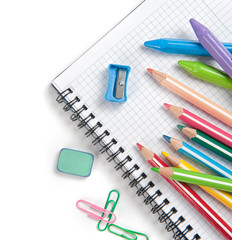 school supplies isolated