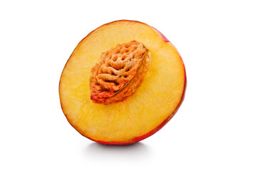 Cut fresh red peach