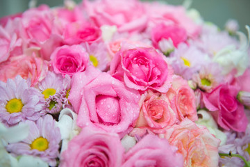 wedding bouquet with rose bush