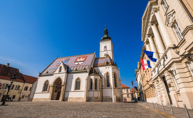 クロアチア　聖マルコ教会　St. Mark's Church, Zagreb