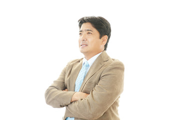 ガッツポーズのビジネスマン