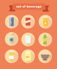 set of beverage icons