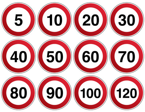 Verkehrszeichen Geschwindigkeit Vorlage