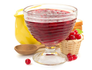 red currant jam on white