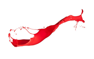 Red splash isolated on white background