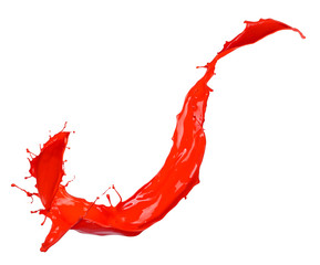 Red splash isolated on white background