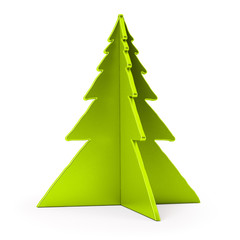 Green Christmas Tree Isolated on White