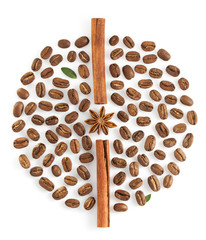 coffee beans on white