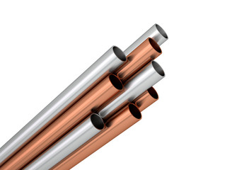 Aluminium Stahl Kupfer Rohre Profile aufsteigend