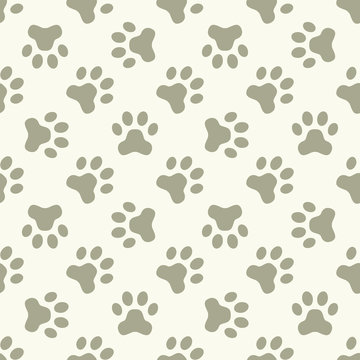 Cat or dog paw seamless pattern