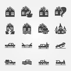 Insurance icons vector set