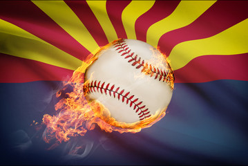 Baseball ball with flag on background series - Arizona