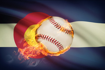 Baseball ball with flag on background series - Colorado