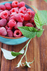 Fresh juicy raspberries