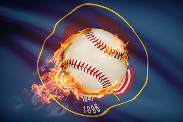 Baseball ball with flag on background series - Utah