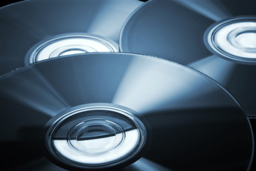 Compact disks with blue tint