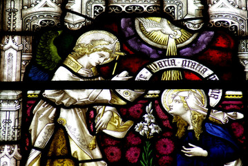 The Annunciation in stained glass