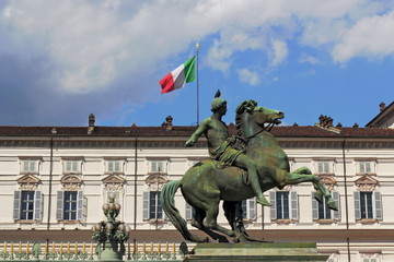 Turin, Reiter vor Palazzo Reale