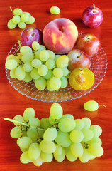 Fresh fruits on table