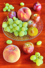 Fresh fruits on table