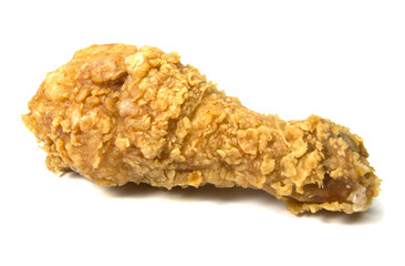 Fried chicken on white background