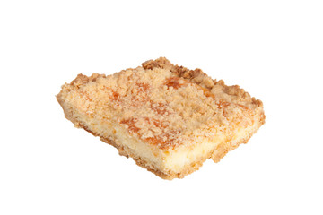piece of shortbread cake isolated on white background
