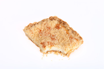 piece of shortbread cake on a white background