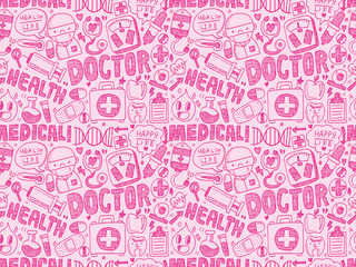 seamless doodle medical pattern