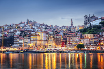 Porto, Portugal from Across the Douro River - obrazy, fototapety, plakaty